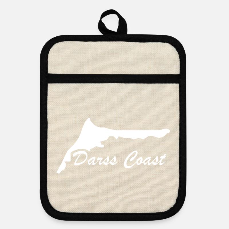 Darss Coast - Darss Peninsula - Pot holders with rubber back - linen/black 