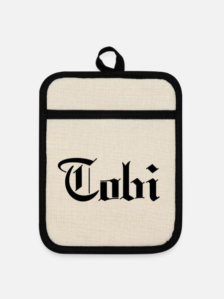 Tobi - Topflappen mit Gummirückseite - Leinen/Schwarz