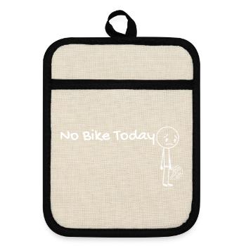 No bike today cyclist gift idea - Pot holders with rubber back - linen/black  - Front