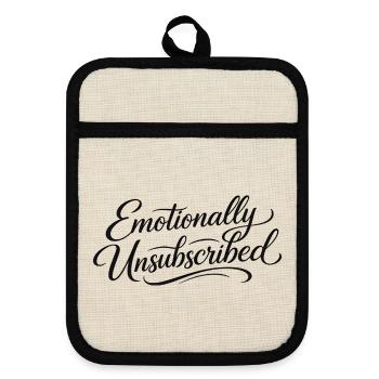 Sarcasm Emotionally Logged Out Funny Women - Pot holders with rubber back - linen/black  - Front