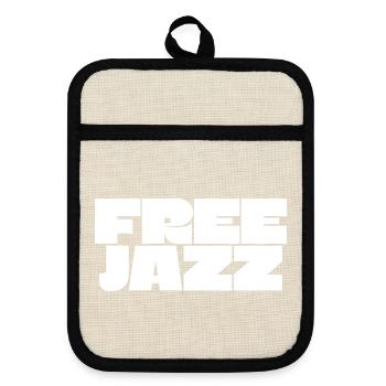 Free Jazz fettes Logo - Topflappen mit Gummirückseite - Leinen/Schwarz  - Vorne