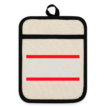 It's Okay To Ask For Help Help Questions Saying Logo - Pot holders with rubber back - linen/black  - Front