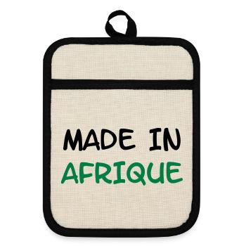 Made in AFRIQUE ! - Maniques avec dos en caoutchouc - lin/noir  - Devant