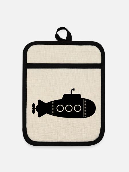 U-Boot - Topflappen mit Gummirückseite - Leinen/Schwarz