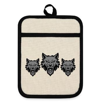 Meute d’équipe de loups - Maniques avec dos en caoutchouc - lin/noir  - Devant