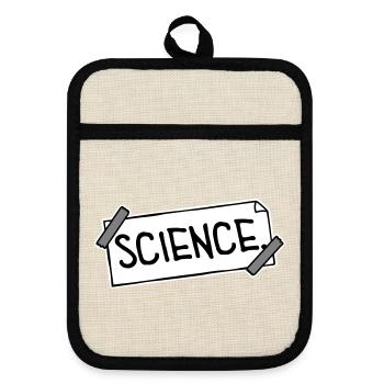 Déclaration scientifique : Déclaration sur l’éducation des nerds - Maniques avec dos en caoutchouc - lin/noir  - Devant