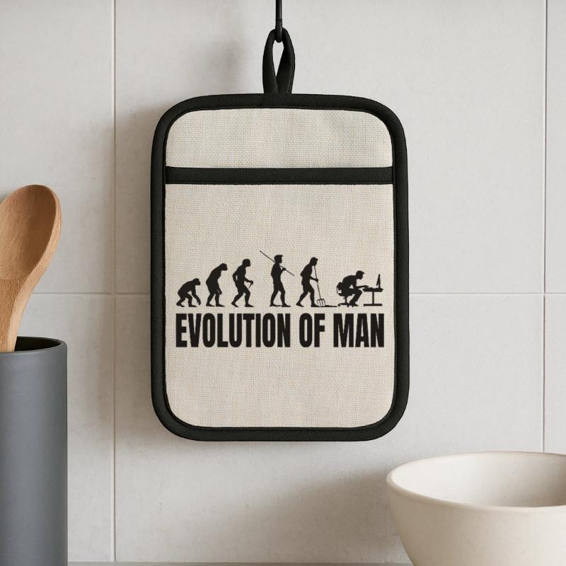 Programmer Computer Freak Evolution Pot holders with rubber back