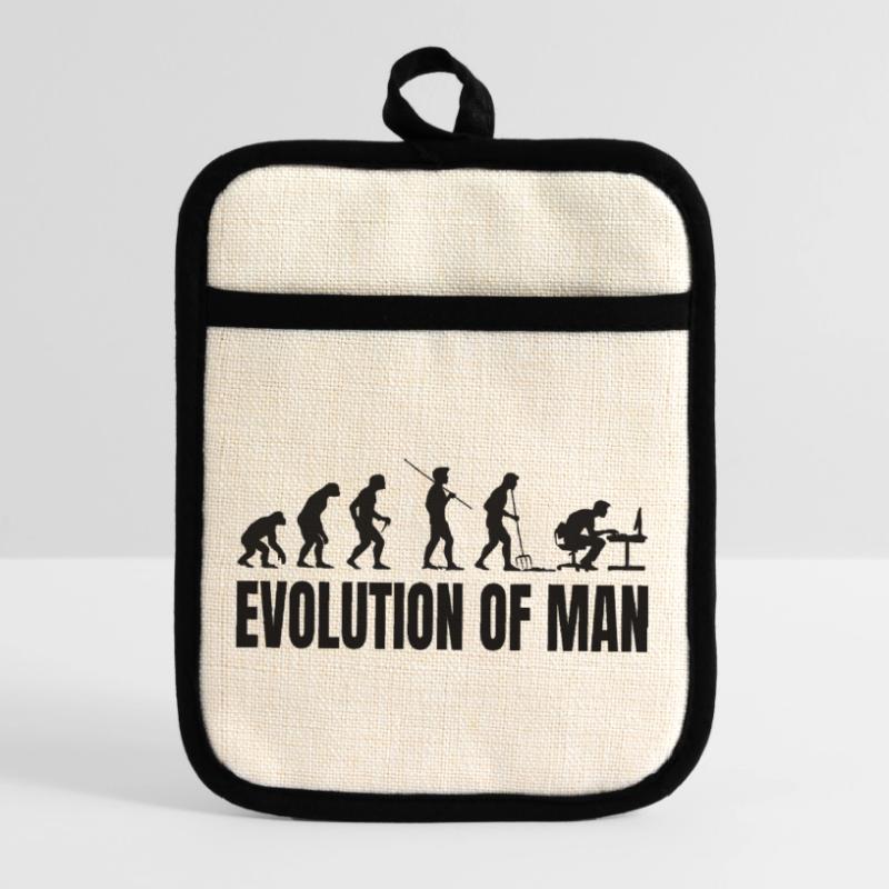 Programmer Computer Freak Evolution Pot holders with rubber back