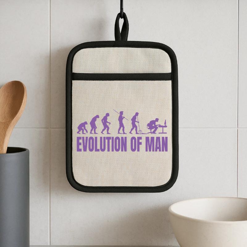 Programmer Computer Freak Evolution Retro Pot holders with rubber back