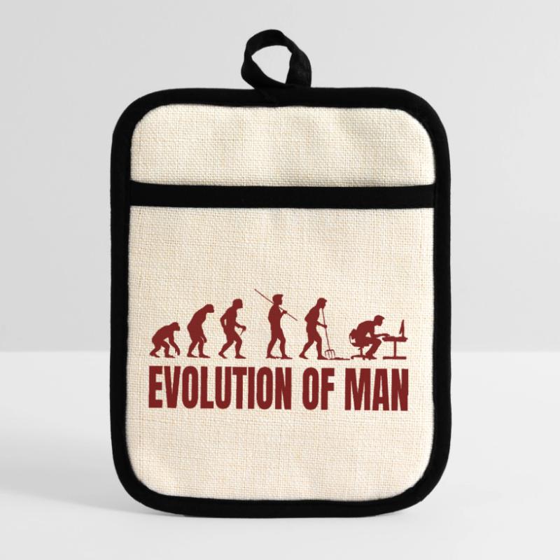 Computer PC Evolution Computer Scientist Programmer Pot holders with rubber back
