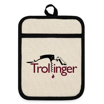 Trollinger - Topflappen mit Gummirückseite - Leinen/Schwarz  - Vorne