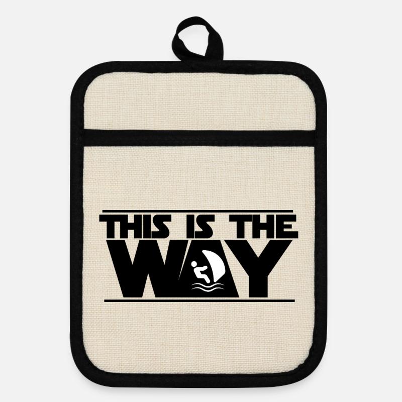 This is the way, windsurf ! - Maniques avec dos en caoutchouc - lin/noir