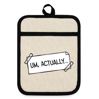 To Actually Stick Notes Nerd Smartass Logo - Pot holders with rubber back - linen/black  - Front