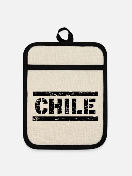 Chile - Topflappen mit Gummirückseite - Leinen/Schwarz