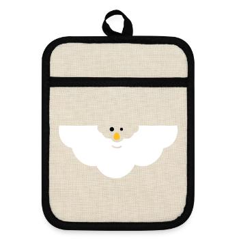 Cuddly Cloud Face - Pot holders with rubber back - linen/black  - Front