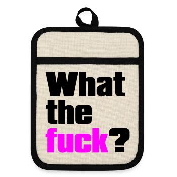 what the fuck ? Couleurs personnalisables - Maniques avec dos en caoutchouc - lin/noir  - Devant
