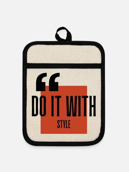 Bit Wit Style Logo - Topflappen mit Gummirückseite - Leinen/Schwarz