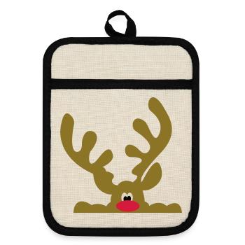 Cadeaux amusants pour Noël - Maniques avec dos en caoutchouc - lin/noir  - Devant