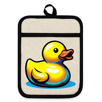 Caneton Canard Canard Canard - Maniques avec dos en caoutchouc - lin/noir  - Devant