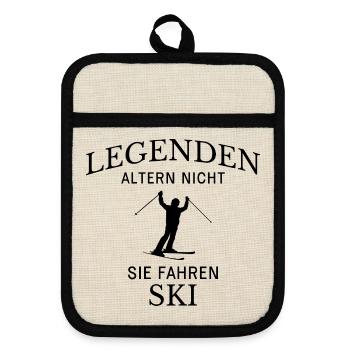 Légendes : Ski Ski Dicton - Maniques avec dos en caoutchouc - lin/noir  - Devant