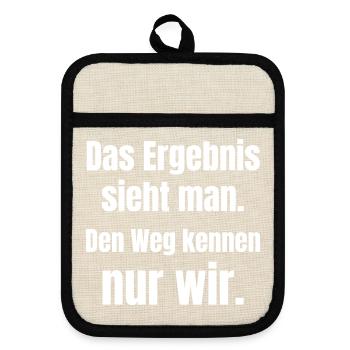 Only We Know the Way to Graduation - Pot holders with rubber back - linen/black  - Front