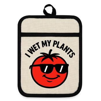 Je Mouille Mes Plantes Tomate Jardinage - Maniques avec dos en caoutchouc - lin/noir  - Devant