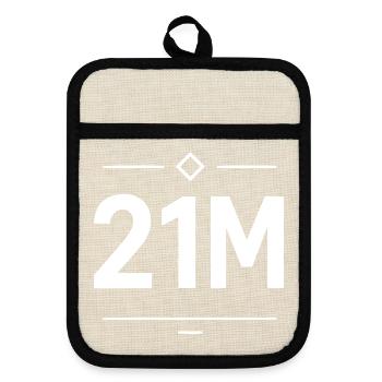 Limite de maillot de 21M pour les fans de Bitcoin et de Crypto - Maniques avec dos en caoutchouc - lin/noir  - Devant