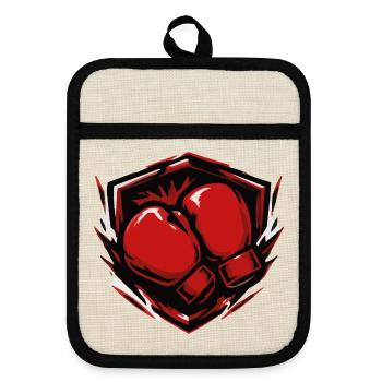 Bouclier des gants de boxe - Maniques avec dos en caoutchouc - lin/noir  - Devant