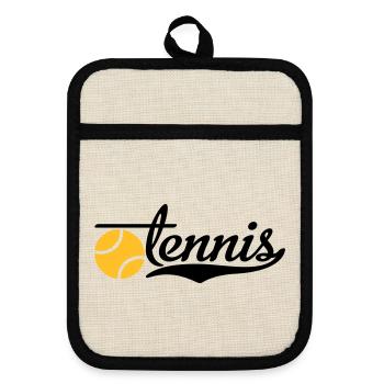tennis - Pot holders with rubber back - linen/black  - Front