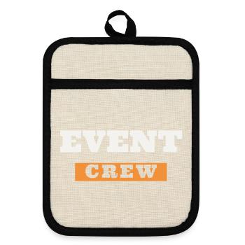 Event Crew Staff Team Event Helper Folder - Pot holders with rubber back - linen/black  - Front