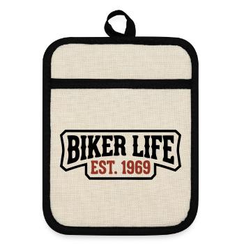 Logo de lettrage Biker Life - Maniques avec dos en caoutchouc - lin/noir  - Devant