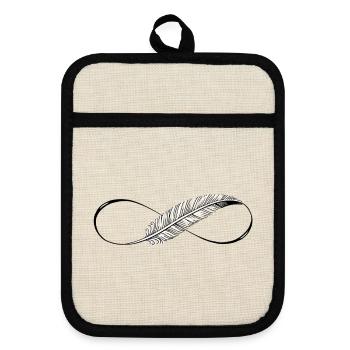 Cute Lines Infinity Spring - Pot holders with rubber back - linen/black  - Front