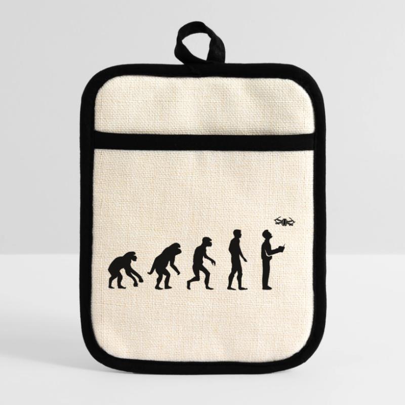 Drone Pilot Evolution Development Funny Design Pot holders with rubber back