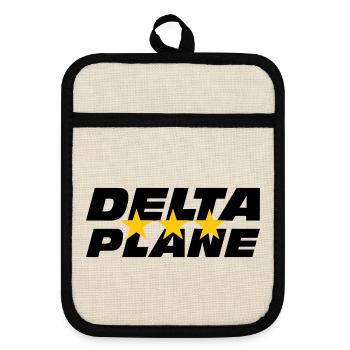 Logo Delta Plane Étoiles d'Excellence - Maniques avec dos en caoutchouc - lin/noir  - Devant