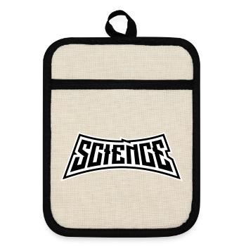 Science Science Statement Nerd Education Saying - Pot holders with rubber back - linen/black  - Front