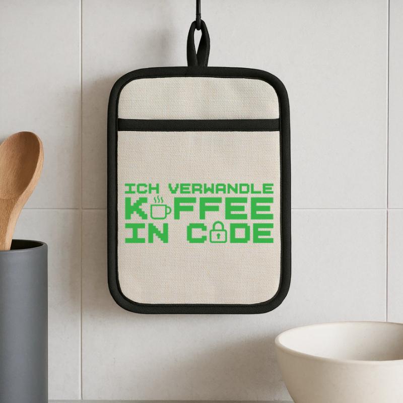 Informatik Verwandle Kaffee in Code Programmierer Topflappen mit Gummirückseite