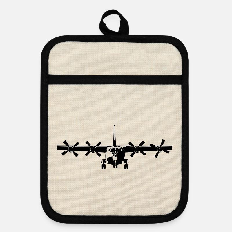 antonov 12 - Maniques avec dos en caoutchouc - lin/noir 