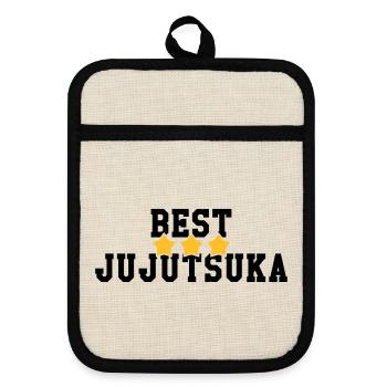 Jujutsu Jiu Jitsu Jiujitsu Ju-jitsu Jiu-jitsu - Pot holders with rubber back - linen/black  - Front