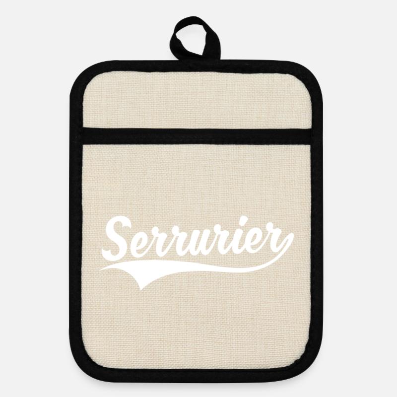 Serrurier - Maniques avec dos en caoutchouc - lin/noir 