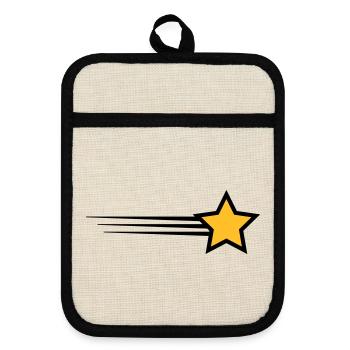 6061912 121727179 Star - Pot holders with rubber back - linen/black  - Front