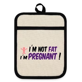 pregnancy - Pot holders with rubber back - linen/black  - Front
