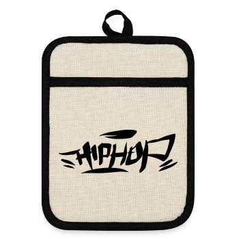 Graffiti Tag HipHop Simple 01 1C - Maniques avec dos en caoutchouc - lin/noir  - Devant