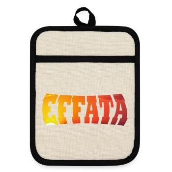EFFATA - Pot holders with rubber back - linen/black  - Front