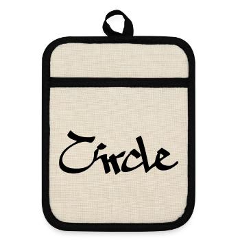 circle - Topflappen mit Gummirückseite - Leinen/Schwarz  - Vorne