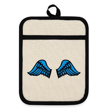 wings - Topflappen mit Gummirückseite - Leinen/Schwarz  - Vorne