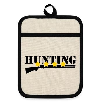 Chasse - Chasseur - Maniques avec dos en caoutchouc - lin/noir  - Devant