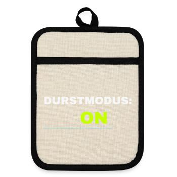 Durstmodus ON Frühlingsfest 2026 – Bier Festival - Topflappen mit Gummirückseite - Leinen/Schwarz  - Vorne