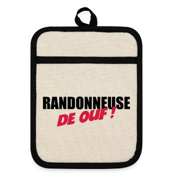 Randonneuse de ouf ! - Maniques avec dos en caoutchouc - lin/noir  - Devant