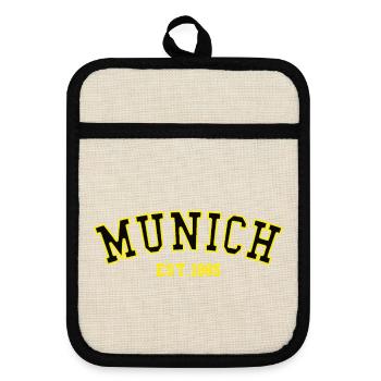 Munich_Est_1985 - Topflappen mit Gummirückseite - Leinen/Schwarz  - Vorne