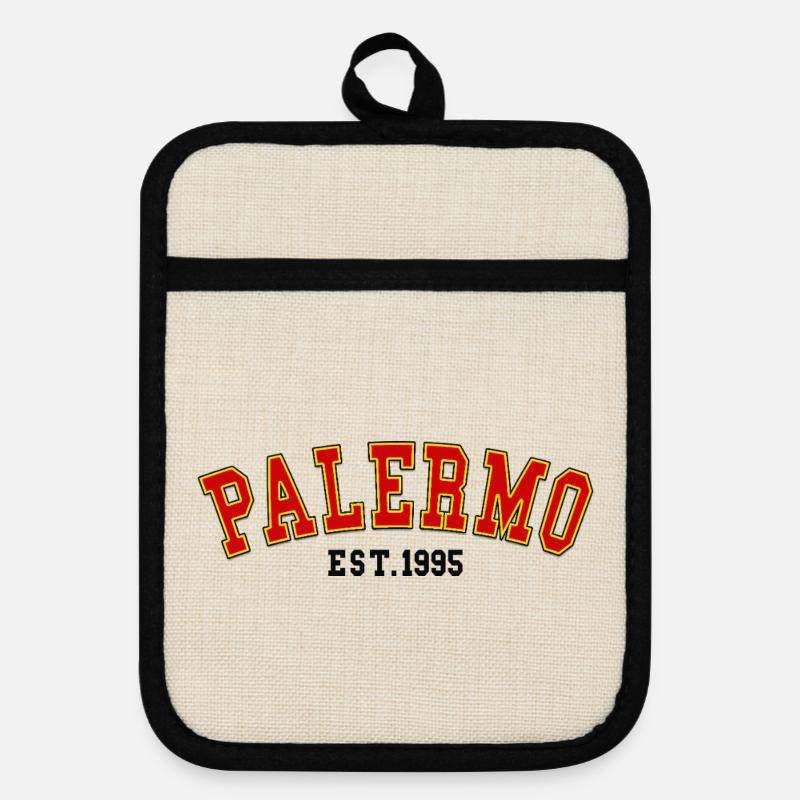 Palermo Est.1995 - Pot holders with rubber back - linen/black 